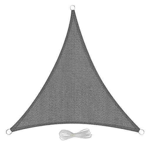 EUGAD Sonnensegel dreieck 4x4x4m Sonnenschutz 200g/m² Garten Balkon Terrasse HDPE Wetterschutz atmungsaktiv Grau 0173ZYF