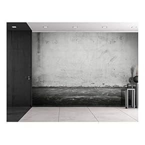 Black and Gray Grungy Painted on Wall - Wall Mural, Removable Vinyl Wallpaper, Home Decor - 66x96 inches