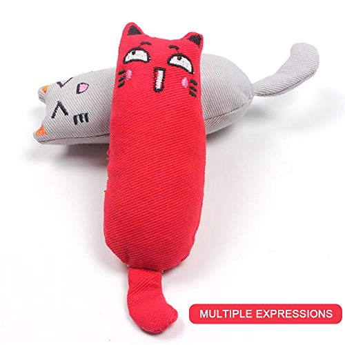 AUOKER Cat Squishy Toys, Cat Toy Suitable for Cat Small to Large Sizes Chewing Teeth Clean Pillow Scratch Pet Creative Catnip Teeth Grinding Chew Toys. Sturdy, Rich Colors - Set