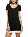 HOTOUCH Nightgowns for Women Pleated Sleepdress Scoopneck Night Dress Lcce Sleepwear Black L