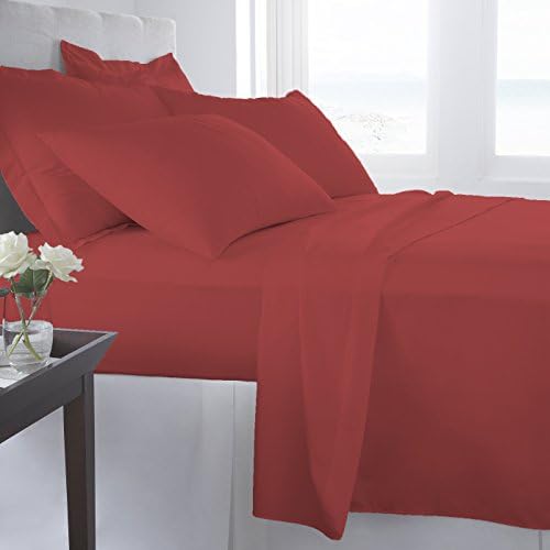 Supreme Super Soft 4 Piece Bed Sheet Set Deep Pocket Bedding - Queen Size Maroon