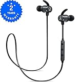 AC M1 Workout Bluetooth Headphones Sport Wireless headphone with mic, Stereo HD sound, 8 HOURS play time, IPX4 Sweatproof, magnetic design, Secure fit,Black