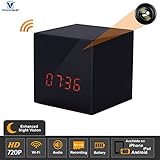 VICTORSTAR @ Hidden WiFi Camera with Digital Clock / Nanny Camera + Smartphone APP + Enhanced Night Vision to 8 Meters + Motion Detection / for Monitoring Child, Elderly, Pet or Security