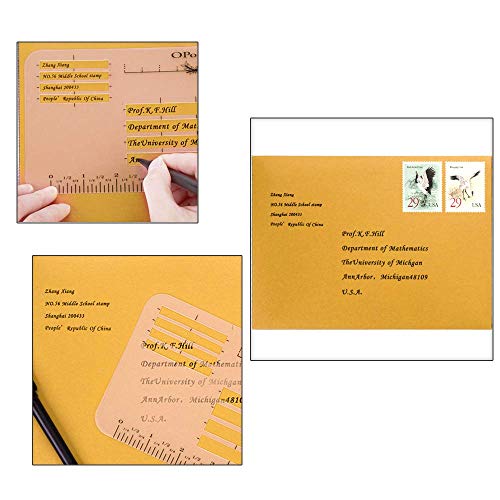 Envelope Addressing Guide Stencil Template Set, BENBO 4 Styles