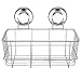 iPEGTOP Suction Cup Deep Shower Caddy Bath Organizer Basket for Large Shampoo Shower Gel Holder Bathroom Storage - Rustproof Stainless Steel, 2 Pack
