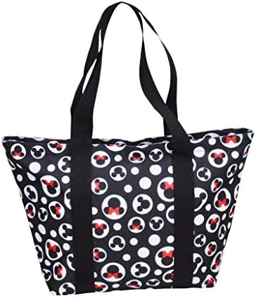 Disney Tote Mickey & Minnie Mouse Icon Polka Dot Print Travel Bag Black 1 Disney Tote Mickey & Minnie Mouse Icon Polka Dot Print Travel Bag Black