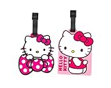 CellDesigns Set of 2 Cartoon Luggage Tag with Adjustable Strap (2 Pack Hello Kitty)