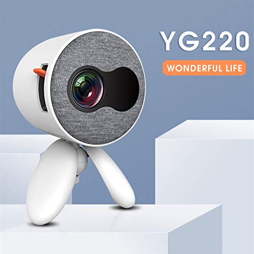 Mini Projector, Video Projector Support USB HDMI SD AV for Home Theater Movie Game (White)