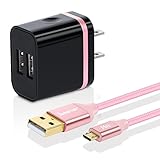 Dual USB Wall Charger Adapter with iSeekerKit 6ft Braided Micro USB cable Charging cord for Samsung S7/S6 Edge, Note 4/5, Moto Droid/X, Sony, HTC, Android Tablets