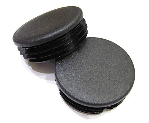 2pcs Pack: 2 3/4 Inch Round Black Plastic End Cap (for Hole Size from 2 1/2 to 2 11/16, incl. 2 5/8 inches), Tube Pipe Insert, Cover for Steel Fence Post, Furniture Finishing Tubing Plug