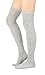 STYLEGAGA Winter Wool Cozy Polyester Cable Knit Over The Knee High Socks (One Size: XS to M, Wool Cable_Lt Gray)