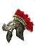 PVC Roman Helmet with Red Feathers Gladiator Costume, Gold, One Size