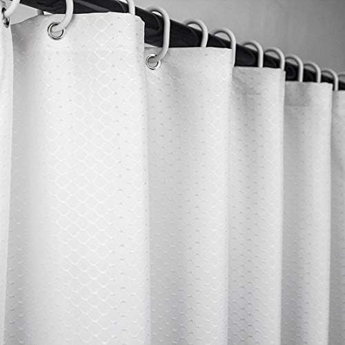 Ebecede Extra Long Fabric Shower Curtain 78 x 84, Heavy-Weight Bathroom Shower Curtain for Hotel Home Decor, Pure White