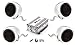NOAM NMC4 - motorcycle/UTV/ATV 4 Channels Waterproof Speakers System With Bluetooth Streaming & AUX Input (CHROME)
