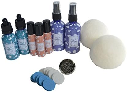 Back Before Dark Essential Oil Accessories Starter Kit - Essential Oil Roller Bottles - Glass spray bottles - Glass dropper bottles - Wool dryer balls - Car diffuser