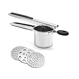 Yamoo Premium Stainless Steel Potato Ricer Set, Baby Food Strainer, Fruit Masher, and Food Press - 3 Interchangeable Ricing Discs 2019 Upgraded Version
