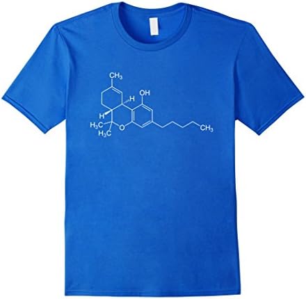 Men's THC Molecule Tetrahydrocannabinol T-Shirt 2XL Royal Blue
