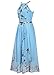 Ruiyige Women's Classy Halter Floral Print Party Evening Maxi Dresses Blue XXL