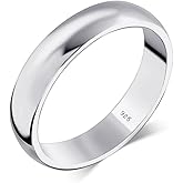 Savlano 925 Sterling Silver 5MM Half - Round Wedding Band Ring for Women and Men Comes in 5-14 Sizes with Gift Box - Made in Italy