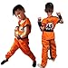SSJ Dragonball Goku Style Costume 5-Piece Set [Satoru Mark Kids] Japanese Amime (S_43.3-47.2in, Orange)