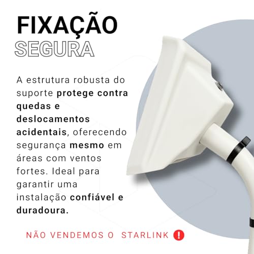 Suporte Parede Antena Starlink Geração 3 Reforçado – Instalação Externa em Laje, Parede ou Telhado – Alta Resistência