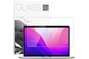 YongMai 9H Hardness Tempered Glass Screen Protector for MacBook Pro 13 inch (M1/M2 2016-2022)/ MacBook Air 13 inch (M1 2018-2021), Bubble Free, Ultra Thin HD Transparency, Anti Scratch
