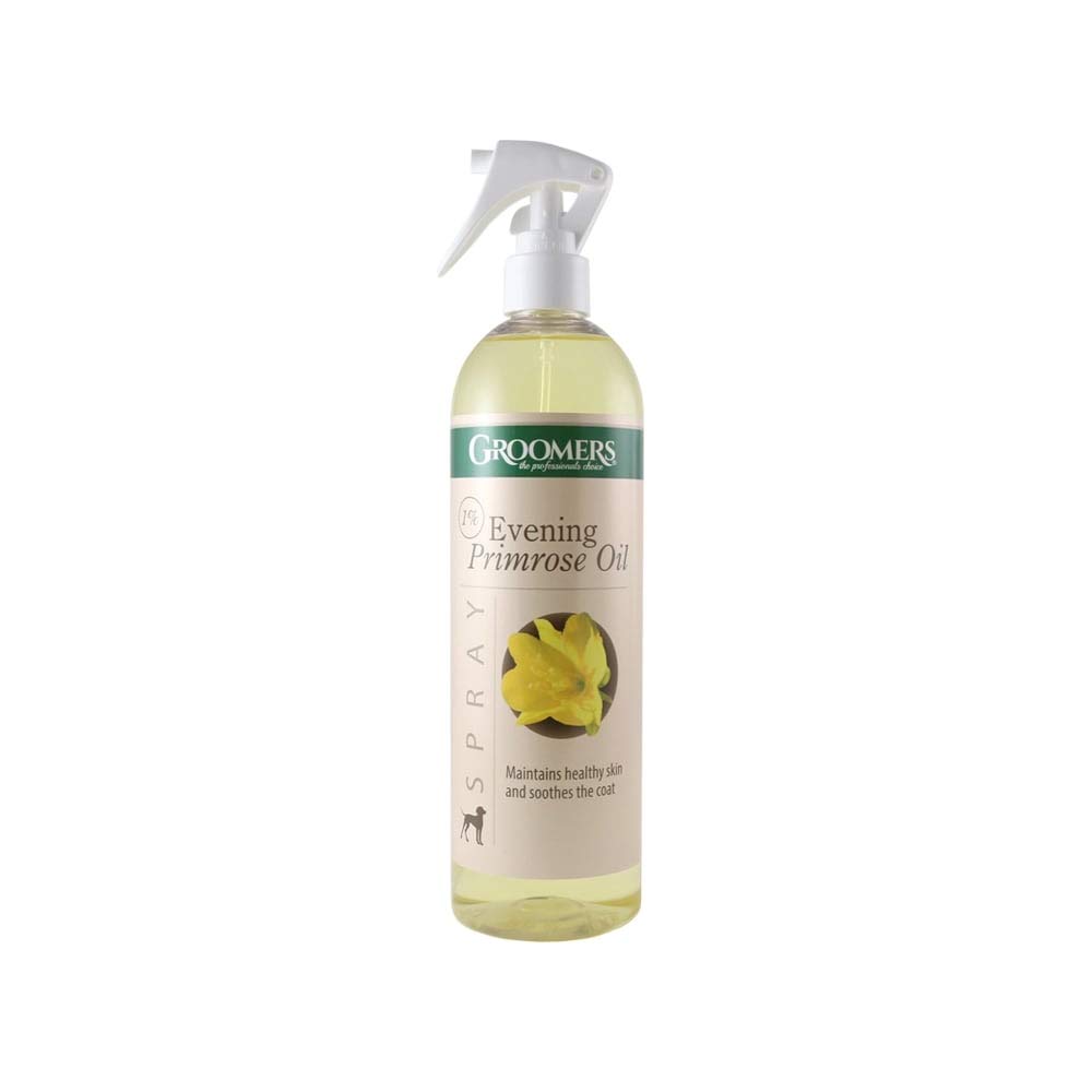 Groomers Evening Primrose Oil Dog Coat Conditioning Spray 500ml - Soothes Irritated Skin & Controls Odour - Leave in Dog Conditioner