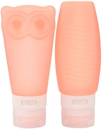 [FDA TSA Certificated] Silicone Travel Bottle Set BPA Free Squeezable Refillable Leak Proof Soft Bottle for Shampoo, Cream, Conditioner and Body Care - 2 sets orange(78ml+83ml)