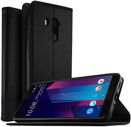 Cover HTC U11 + Plus, digital bay Cover Mobile [Flexible] Flip Case [PU] Comfortable Wallet Case Cover Wallet with Stand, Jet Black