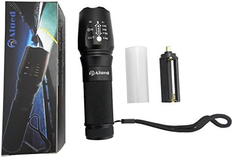 Alued 1800 Lumens Zoomable XML T6 LED tactical Flashlight Focus Torch 5 Modes Lamp Light 18650 26650 AAA