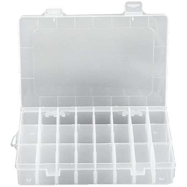 Caja Claro Transparente Organizador con 24 Compartimentos: Amazon.es: Joyería