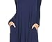 LILBETTER Women's Long Sleeve Pocket Casual Loose T-Shirt Dress (Navy Blue M)
