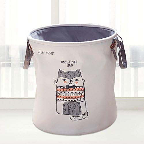 Storage Baskets, Junnom Collapsible &amp; Convenient Laundry Bin / laundry Basket / Laundry Hamper / Storage Solution for Office, Bedroom, Closet, Toys - Super Cute Bow Cat