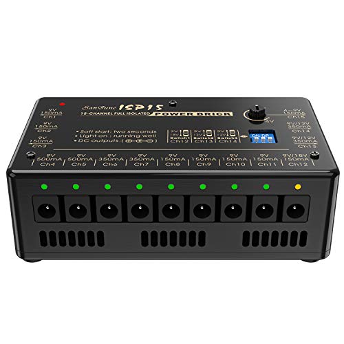 SanJune Guitar Isolated Pedal Power Supply 15 DC Outputs Fully Isolated