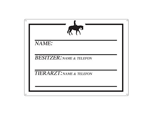METALLSCHILD Blechschild WANDSCHILD PFERDEBOX WESTERNREITER Boxenschild Pferd
