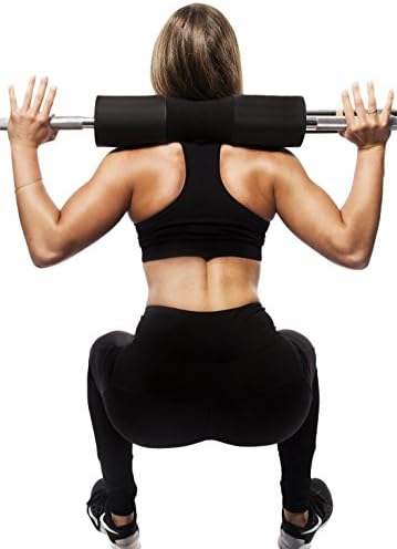 1UP Barbell Squat Pad Cushion, Ergonomic Comfortable Durable Foam Support Padding for Men and Women, for Squats, Hip Thrusts, Lunges (Black)