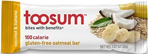 Toosum 100-Calorie, Gluten-Free Oatmeal Bars, Coconut &amp; Banana, 1.07 oz, 10 Count