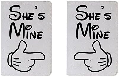 Cream Cookies - Couple passport Cover - He's mine - She's mine - Quotes