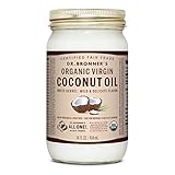 Dr. Bronner's - Organic Virgin Coconut Oil (White Kernel, 14 ounce) - Coconut Oil for Cooking, Baking, Hair & Body, Unrefined & Fresh-Pressed, Mild Flavor, Versatile, Fair Trade, Vegan, Non-GMO