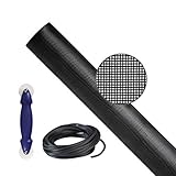 Saint-Gobain ADFORS FCS9831-M Fiberglass Screen Repair Kit for Window & Door, 36" x 84", Charcoal