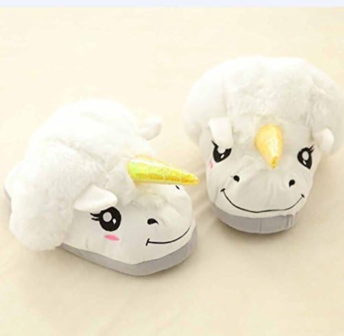 Cute Gifts Plush Unicorn Slippers for Grown Ups(Average size fits most) OneSize, New White