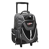 17 Inch Gray Wheeled Bookbag / Rolling Student School Backpack