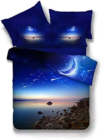 MADBEE Mysterious Galaxy Stars 3D Print Bedding Sets Duvet Cover SetSingle Size 3pcs^^^015