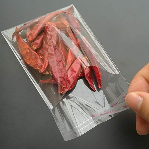 image for Borningfire 200 Pcs 4x6 Clear Resealable Cello/Cellophane Bags Self Ad