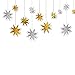 3D Twinkle Star Hanging Banner - Sparkly Paper Star Bunting Garland for Wedding, Birthday Party, Home Wall Decoration Backdrop, Gold+Silver, 12 pcs