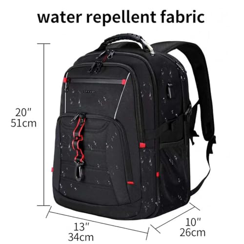 KROSER Large Men's Backpack, 17.3-18.4 Inches XXXL, Laptop Backpack with Pockets RFID Port and Waterproof Portable for Travel/University/Business/College/Men/Women Laptop Backpack