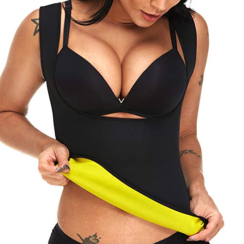 Neoprene Sauna Suit Tank Top Vest, Slimerence, Waist Cinchers Corset Waist Slimming Belt Corset Bustier Waist Trimmer Belt Body Shaper and Weight Loss Black 3XL