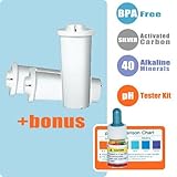 WATERMAN Portable Alkaline Water Purifier Replacement Filters (3 Count) + Water pH Testing Kit