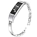 KingBaas Replacement Band Compatible with Fitbit Alta Alta HR, Classy Jewelry Crystal Accessory Wrist Metal Bands Bangle Compatible with Fitbit Alta HR/Fitbit Alta Watchbands Silver (No Tracker)