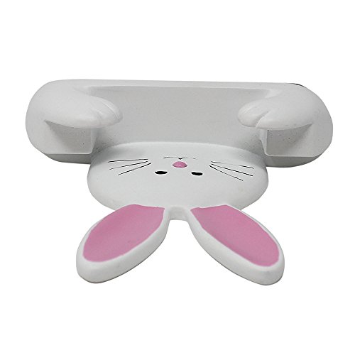 JewelryNanny Fun Animal Eyeglass Holder Stand for Kids Women - Securely Hold Kids Eyeglasses, Adult Reading Glasses Like Glasses Organizer for Desk, Bedside Nightstand - Rabbit